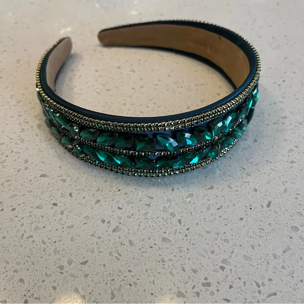 Emerald‎ green color rhinestones Headband